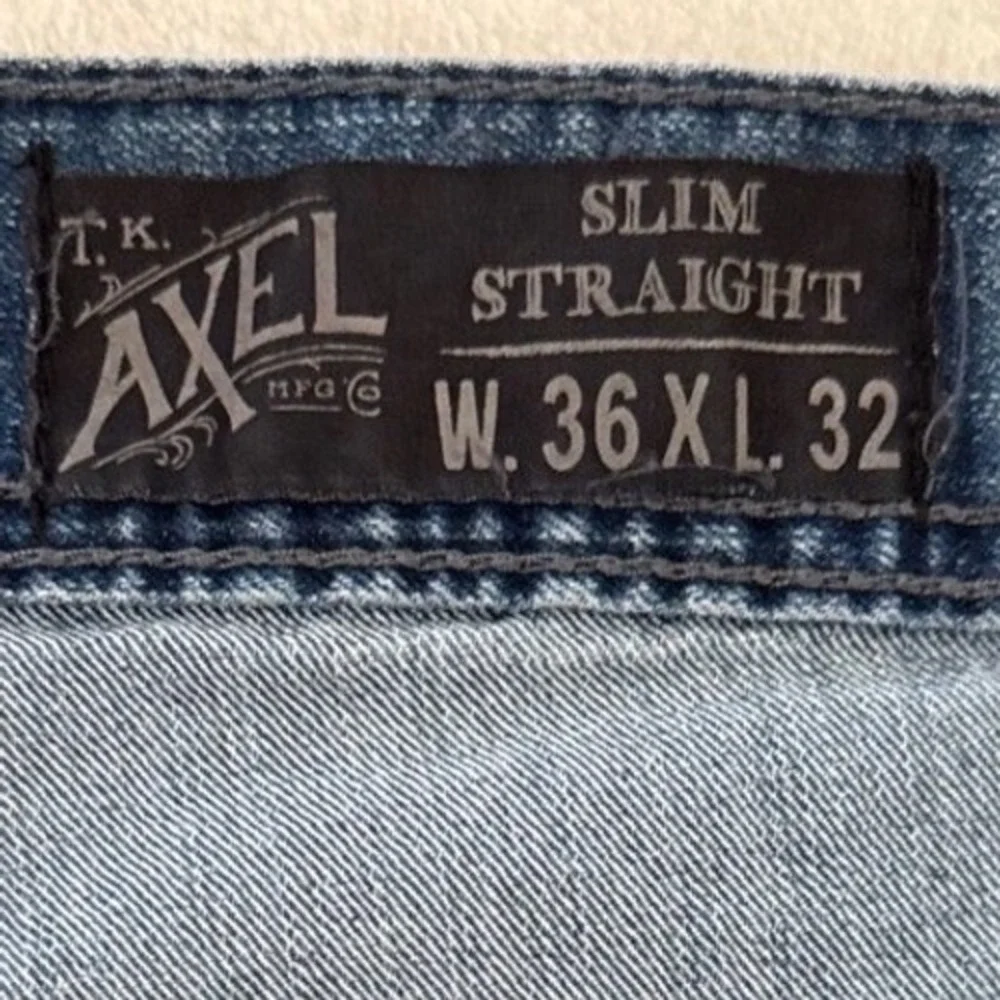 AXEL‎ BRAND Mens Slim Straight Blue Wash Denim Jeans W36 L32